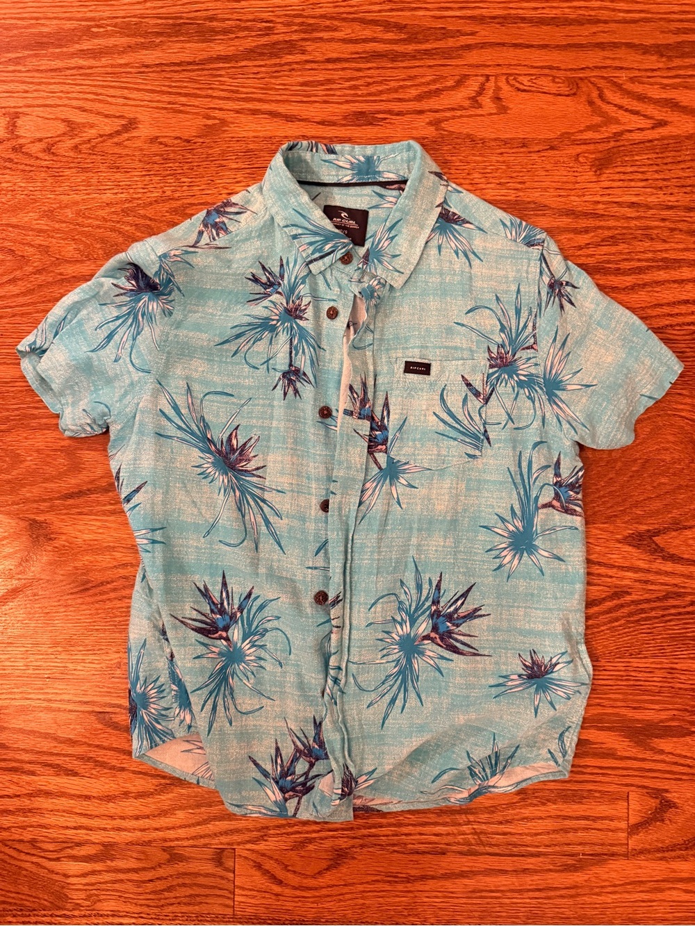 Rip Curl Boyd Light Blue Tropical Button-Up Shirt